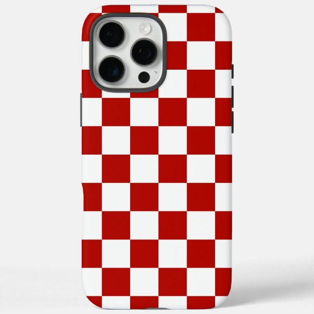 Chequered squares red white geometric retro Case-Mate iPhone case (Back)