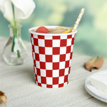 Chequered squares red white geometric retro