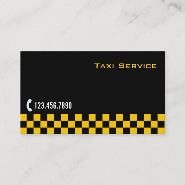 Chequered Stripe Taxi/Limo Service Business Card (Front)