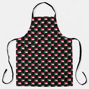 Chequered Sudan Flag Pattern Apron