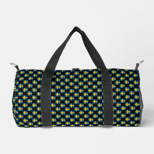 Chequered Sweden Flag Pattern  Duffle Bag