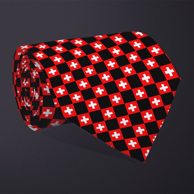 Chequered Switzerland Flag Pattern  Tie (Creator Uploaded)