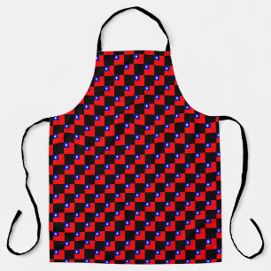 Chequered Taiwan Flag Pattern Apron