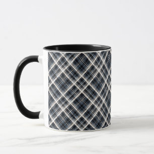 chequered tartan plaid classic black white texture mug