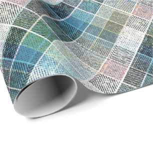 chequered, tartan, plaid, classic, blue, white, wrapping paper