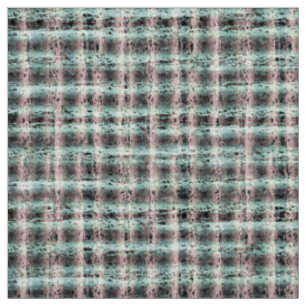 chequered tartan plaid classic turquoise grey pink fabric