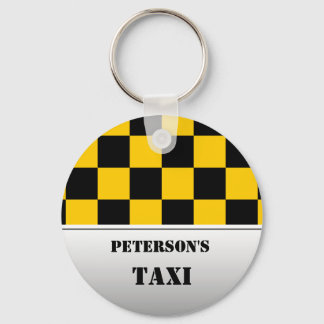 Chequered taxi monogram key ring
