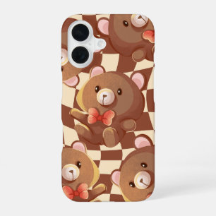 'Chequered Teddy Bear' iPhone 16 Case