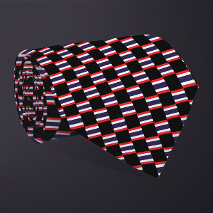 Chequered Thailand Flag Pattern  Tie