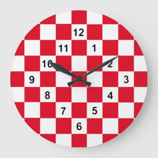 Chequered Time...with your colours. Large Clock