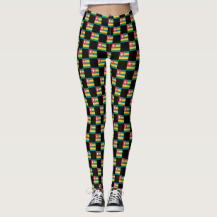 Chequered Togo Flag Pattern Leggings