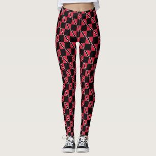 Chequered Trinidad and Tobago Flag Pattern Leggings