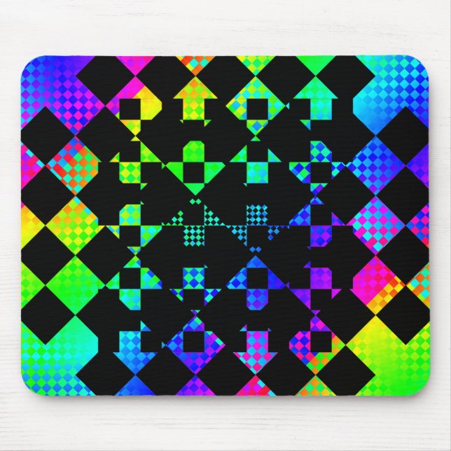 Chequered Twist by Kenneth Yoncich Mouse Mat (Front)