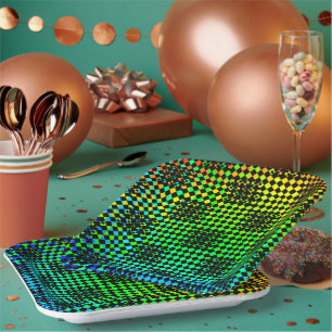 Chequered Twist by Kenneth Yoncich Paper Plates