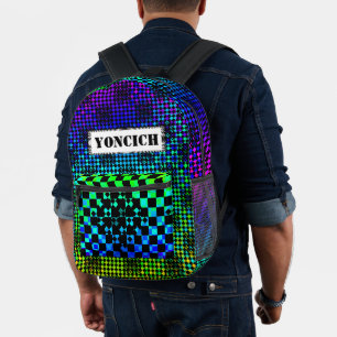 Chequered Twist by Kenneth Yoncich Printed Backpack