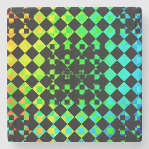 Chequered Twist by Kenneth Yoncich Stone Coaster