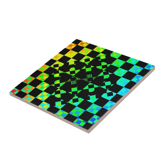 Chequered Twist by Kenneth Yoncich Tile (Side)