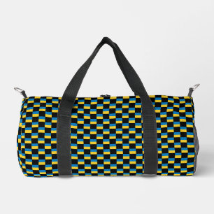 Chequered Ukraine Flag Pattern  Duffle Bag