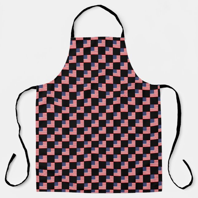 Chequered United States Flag Pattern  Apron (Front)