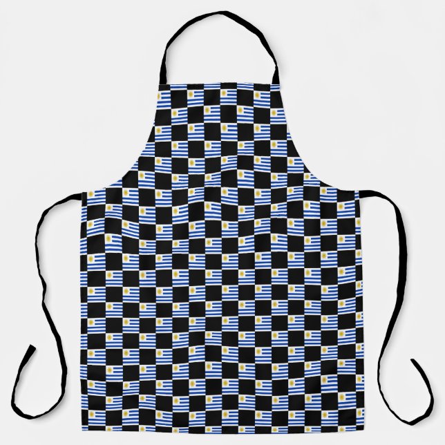 Chequered Uruguay Flag Pattern  Apron (Front)