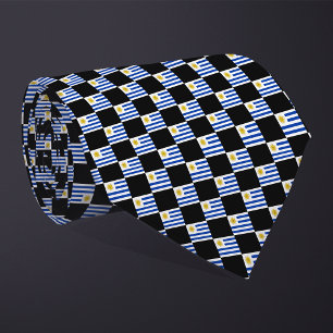 Chequered Uruguay Flag Pattern Tie
