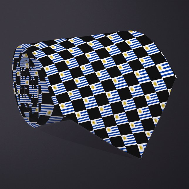 Chequered Uruguay Flag Pattern  Tie (Creator Uploaded)