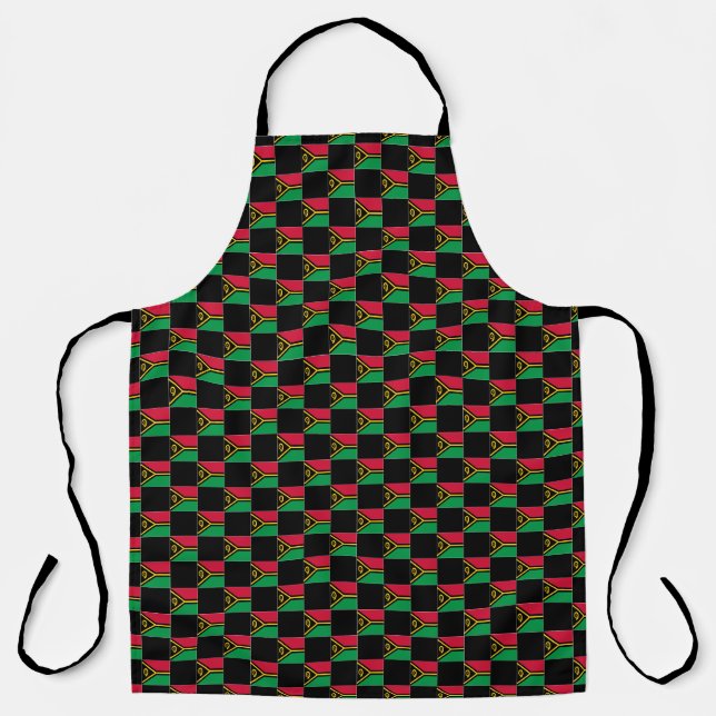 Chequered Vanuatu Flag Pattern  Apron (Front)