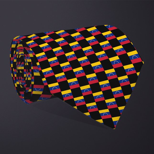 Chequered Venezuela Flag Pattern  Tie (Creator Uploaded)