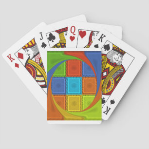 Chequered Whirl Art Print Playing Cards