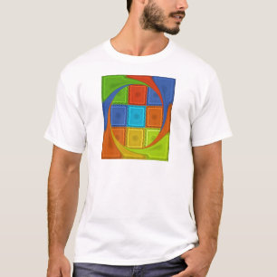 Chequered Whirl Art Print T-Shirt
