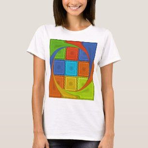 Chequered Whirl Art Print T-Shirt