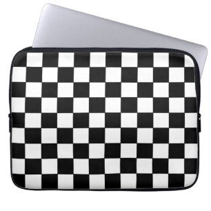 Chequered White and Black Laptop Sleeve