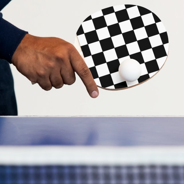 Chequered White and Black  Ping Pong Paddle (Insitu)