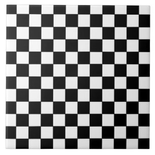 Chequered White and Black  Tile