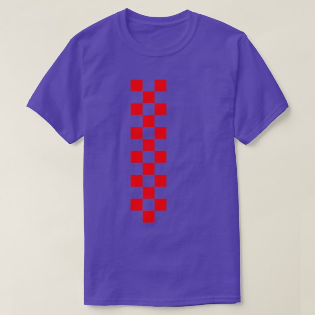 Chequered White Red Line T-Shirt (Design Front)