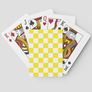 Chequered yellow and White Playing Cards