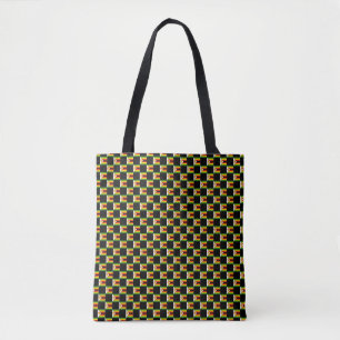 Chequered Zimbabwe Flag Pattern Tote Bag