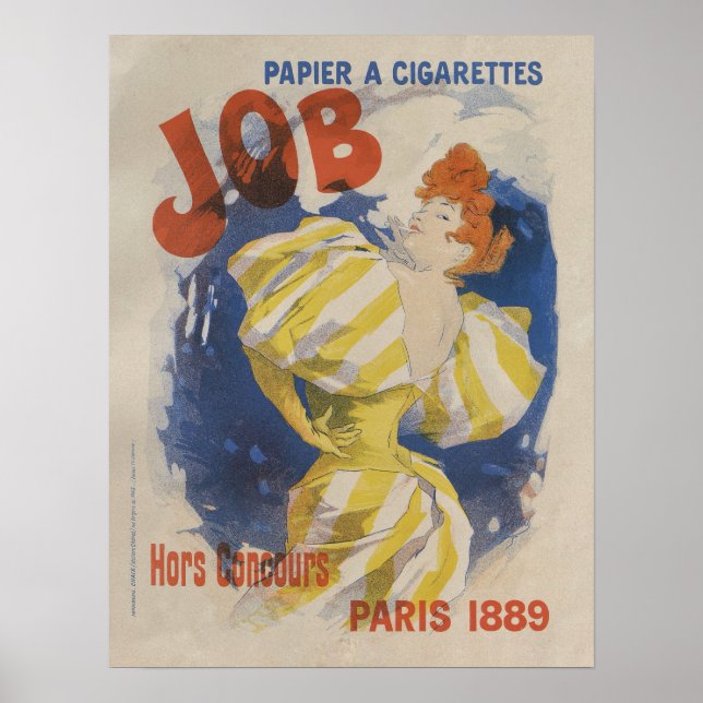 Cheret Jules, Papier a Cigarettes Job, 1895 Poster (Front)