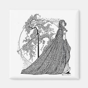 Cherie Amour Vintage Fantasy Art Square Magnet