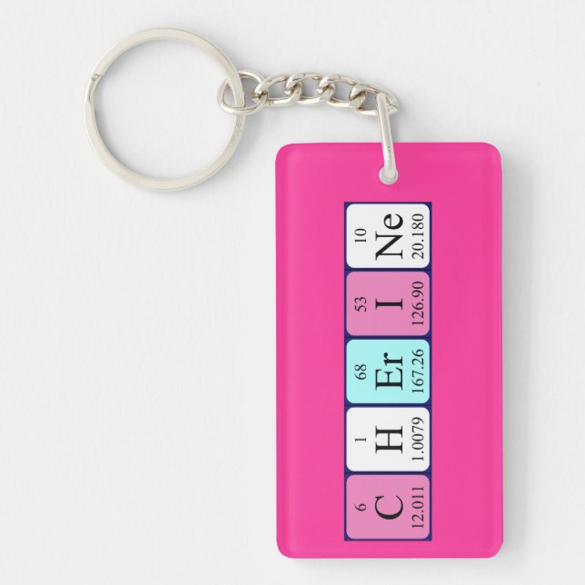 Cherine periodic table name keyring (Front)