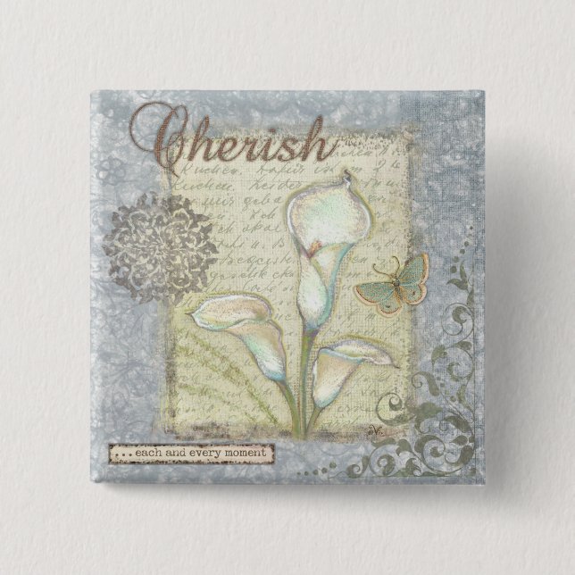 Cherish 15 Cm Square Badge (Front)