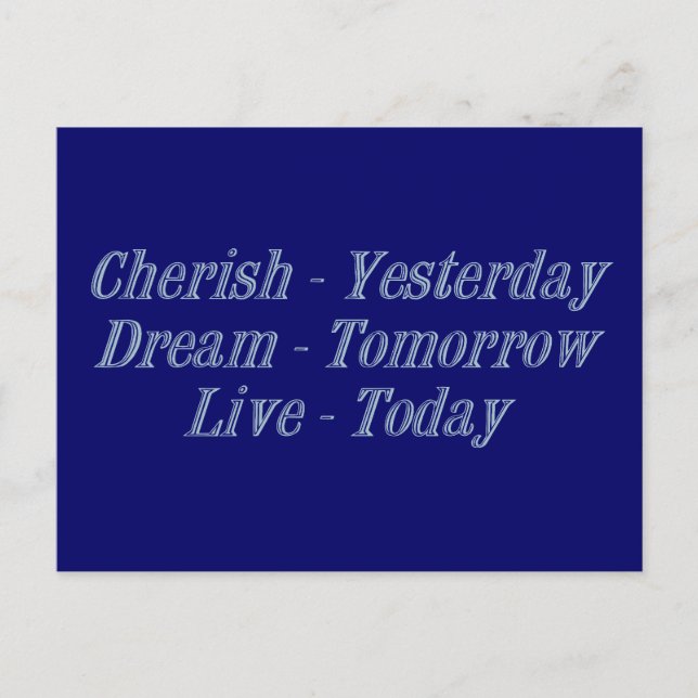 Cherish blue postcard (Front)