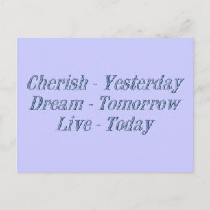 Cherish dark blue postcard