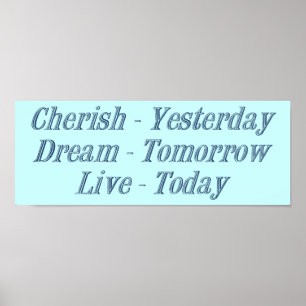 Cherish dark blue poster