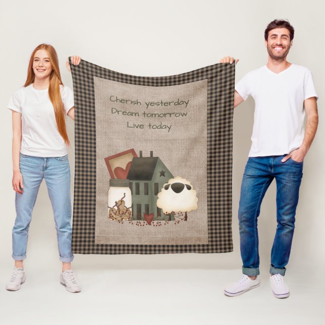 Cherish Dream Live - Primitive Country Fleece Blanket (In Situ)