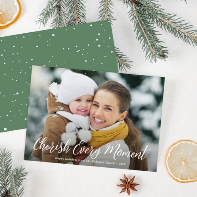 cherish every moment merry christmas holiday card (Creator Uploaded)
