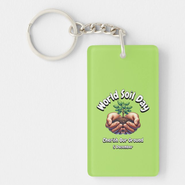 Cherish Our Ground. World Soil Day (WSD). Key Ring (Front)