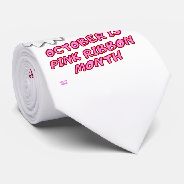 "CHERISH THE BOO BEES" funny Pink Ribbon    Tie (Rolled)