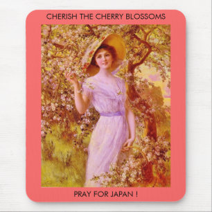 CHERISH THE CHERRY BLOSSOMS MOUSE MAT