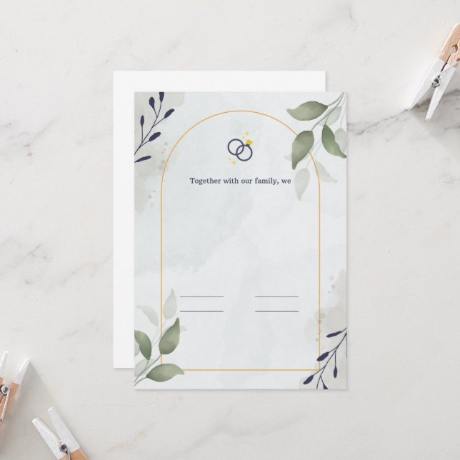 Cherish the moments, celebrate the love. invitation (Front/Back In Situ)